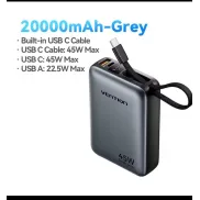 Batería portátil 20.000 mAh 45W con USB-C