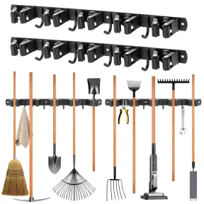 Soporte de Pared para Escobas y Fregonas con Ganchos
