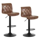 Juego de 2 Taburetes Altos Giratorios con Respaldo para Cocina