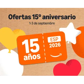 Descuento de 15 € en tu compra de 75 € por el 15.º Aniversario