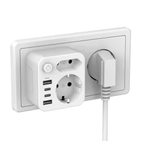 Enchufe múltiple USB con 4 salidas y adaptadores C.