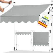 Toldo gris claro Tillvex 250 cm con manivela para balcón