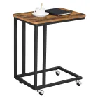 Mesa Lateral Auxiliar con Ruedas y Pies Ajustables VASAGLE