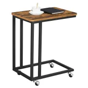 Mesa Lateral Auxiliar con Ruedas y Pies Ajustables VASAGLE