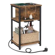 Mesa Auxiliar de Café con Tomas AC y Puertos USB