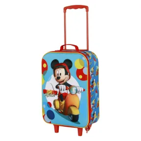 Maleta Trolley 3D Mickey Mouse Azul, Scooter 17 x 33 x 52 cm