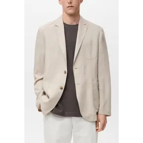 Traje slim fit de lino en crudo, azul marino o chocolate