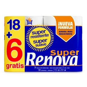 Papel Higiénico Renova - Paquete 18+6 Unidades