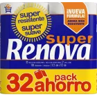 Papel Higiénico Doble Capa Suave RENOVA - 32 Rollos Blancos