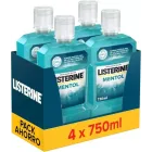 Listerine Mentol 4x 750 ml - Enjuague Bucal Fresh