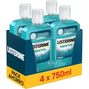 Listerine Mentol 4x 750 ml - Enjuague Bucal Fresh