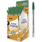 Bolígrafos BIC verdes, caja de 50 unidades