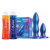 Set Durex Plugs Anales DEEP + Lubricantes H2O y Calor