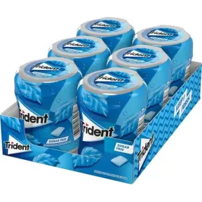 Chicles sin azúcar TRIDENT menta en 6 botes