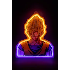 Neón Goku Dragon Ball Z, lámpara mural 30 cm