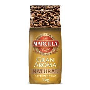 Café en Grano Natural Marcilla Gran Aroma 1000g Intensidad 8