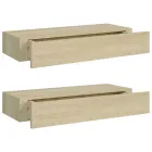 Estante Flotante de Pared con Cajón 60x23,5x10cm - vidaXL