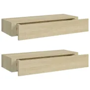 Estante Flotante de Pared con Cajón 60x23,5x10cm - vidaXL