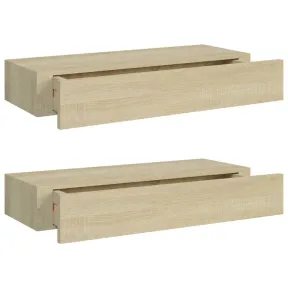 Estante Flotante de Pared con Cajón 60x23,5x10cm - vidaXL
