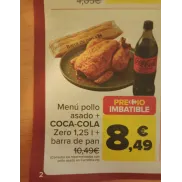 Oferta: Pollo asado, pan y Coca-Cola Zero por 8,49€