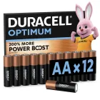 Pilas Alcalinas Duracell Optimum AA 1.5V (12 Unidades)