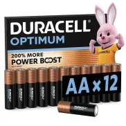 Pilas Alcalinas Duracell Optimum AA 1.5V (12 Unidades)