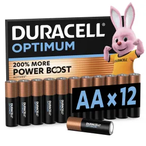 Pilas Alcalinas Duracell Optimum AA 1.5V (12 Unidades)