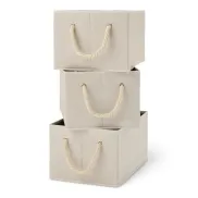 Cajas grandes de almacenamiento plegables con asas de cuerda