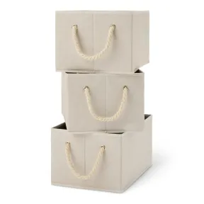 Cajas grandes de almacenamiento plegables con asas de cuerda