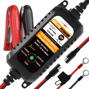 Cargador automático MOTOPOWER MP0205A 12V 800mA para moto y auto