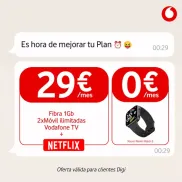 Fibra 1GB, 2 Líneas Móviles Ilimitadas + Netflix por 29€/mes