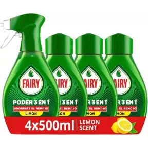Fairy Spray Limón Poder Sin Remojo 4x 500ml