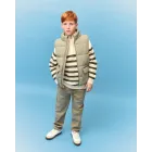 Chaleco acolchado de niño azul marino, verde y piedra