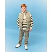Chaleco acolchado de niño azul marino, verde y piedra