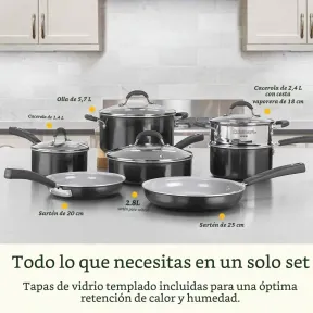 Juego de 11 ollas y sartenes Cuisinart Ceramica XT