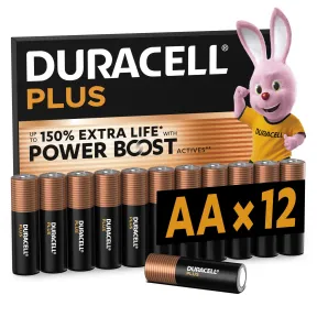 Pilas Alcalinas Duracell Plus AA 1.5V (12 Unidades)