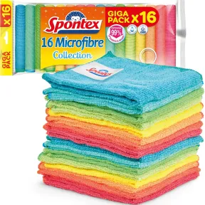 Paños de microfibra Spontex para cocina y polvo - 16 unidades