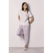 Pijama de cuadros Mafalda en algodón, tallas XS, L y XL