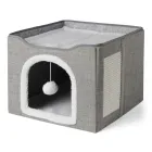 Cubo para Gatos Amazon Basics, Camas Grises de 1 Piso