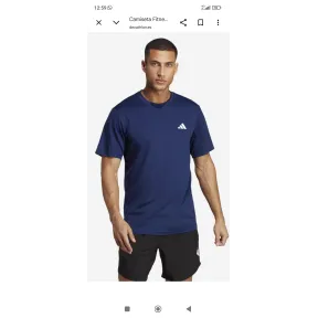 Camiseta Azul Adidas Hombre para Fitness y Cardio