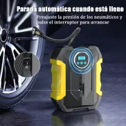 Inflador Digital de Neumáticos Portátil con Luces LED para Coche