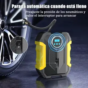 Inflador Digital de Neumáticos Portátil con Luces LED para Coche