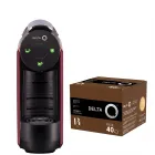 Cafetera Mini Qool Roja Delta Q con 40 Cápsulas XL Epiq