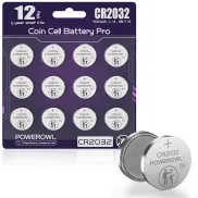 Pilas de Litio CR2032 POWEROWL 3V, 12 Unidades Larga Duración