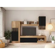 Muebles salón FERRARA en roble y negro