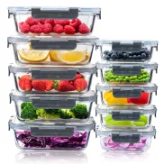 Set de 10 Recipientes de Cristal Herméticos – 370 & 1050ml