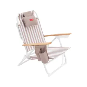Silla de Playa Plegable Reclinable 5 Posiciones con Mochila