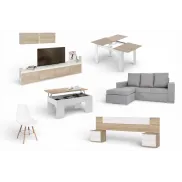 Mueble de salón completo con chaiselongue y mesa, Canyon Mediterráneo
