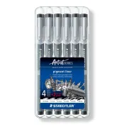 Fineliner Pigment Liner Staedtler 308 SB6P, 6 unidades negras.