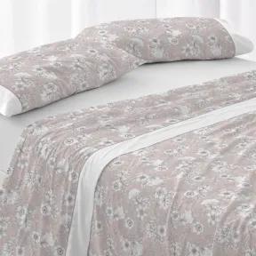 Juego de Sábanas 100% Algodón Nude para Cama 90 - Burrito Blanco